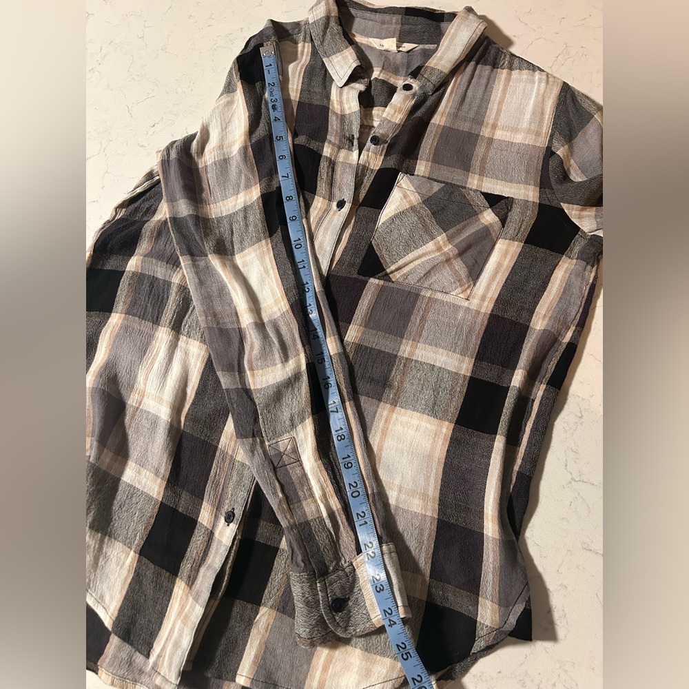 Like New Lucky Brand Plaid Button Down Shirt Size S (M/L Fit) - Picture 9 of 10